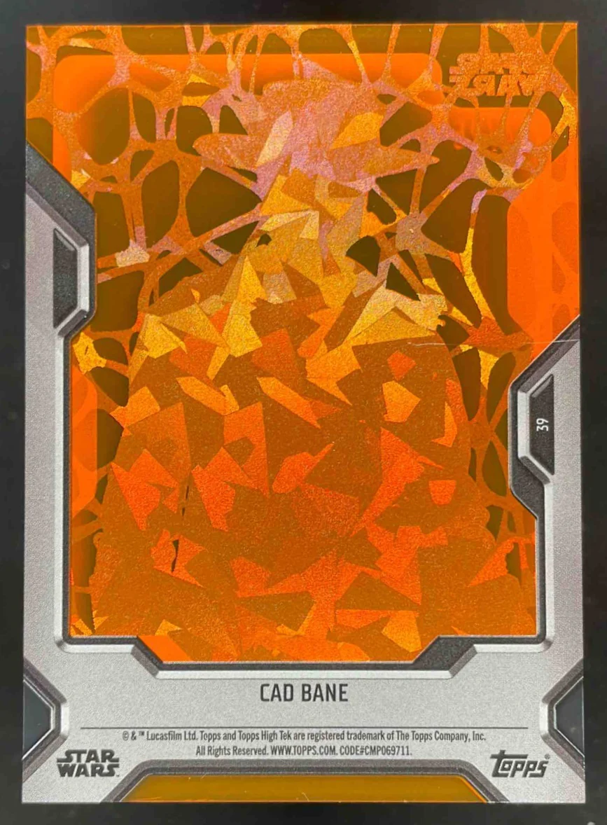 2023 Topps Star Wars High-Tek Pattern 2 Orange Diffractors #39 Cad Bane /25 - Image 2