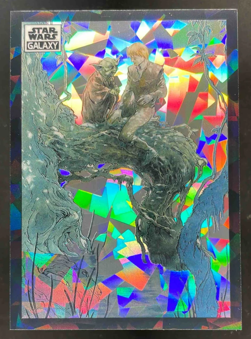2022 Topps Chrome Star Wars Galaxy Atomic #39 Yoda and Luke Skywalker /150
