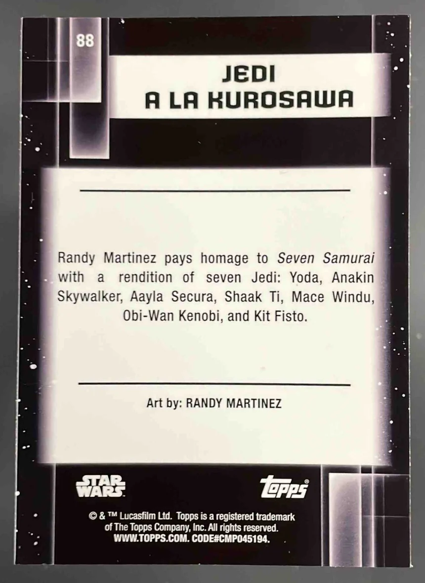 2021 Topps Chrome Star Wars Galaxy #88 Jedi a la Kurosawa - Image 2