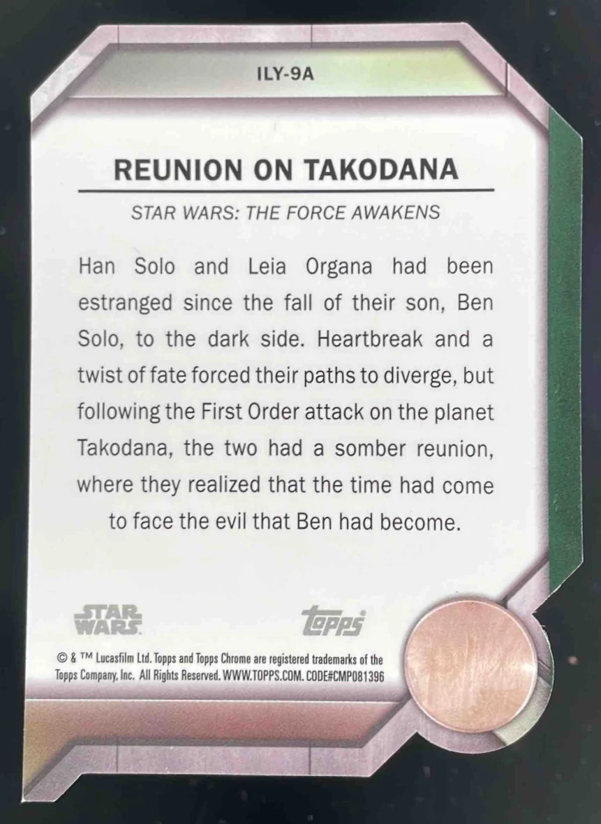 2024 Topps Chrome Star Wars I Love You/? I Know Gold Reunion on Takodana /50 - Image 2