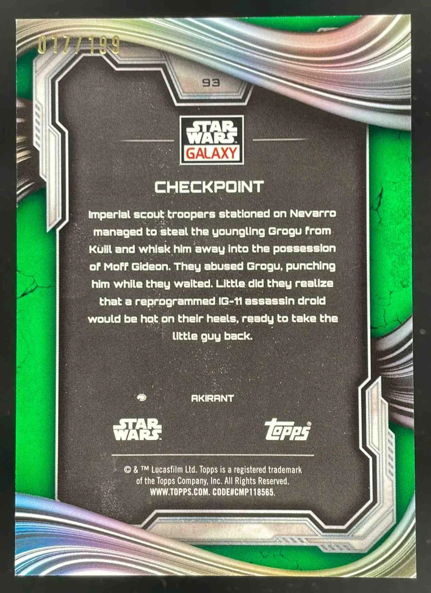2025 Topps Chrome Star Wars Galaxy Green Shimmer Refractor #93 Checkpoint /199 - Image 2