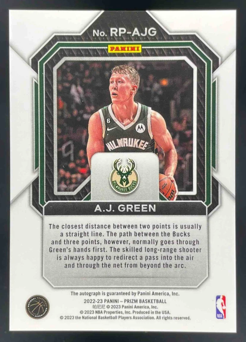 2022-23 Panini Prizm Rookie Penmanship #RP-AJG A.J. Green RC Auto - Image 2