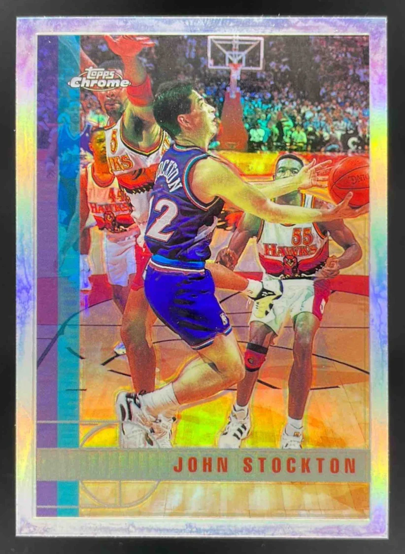 1997-98 Topps Chrome Refractors #8 John Stockton