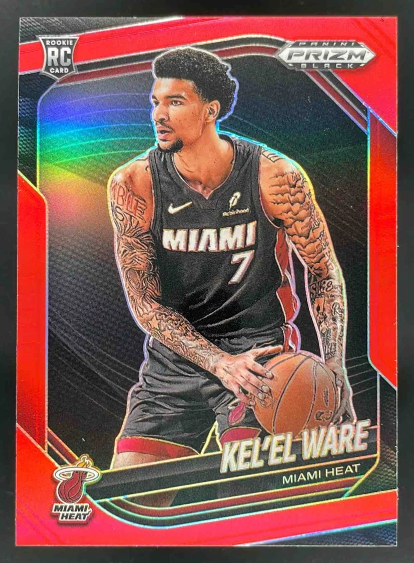 2024-25 Panini Prizm Black Red Prizms #156 Kel'el Ware RC /299