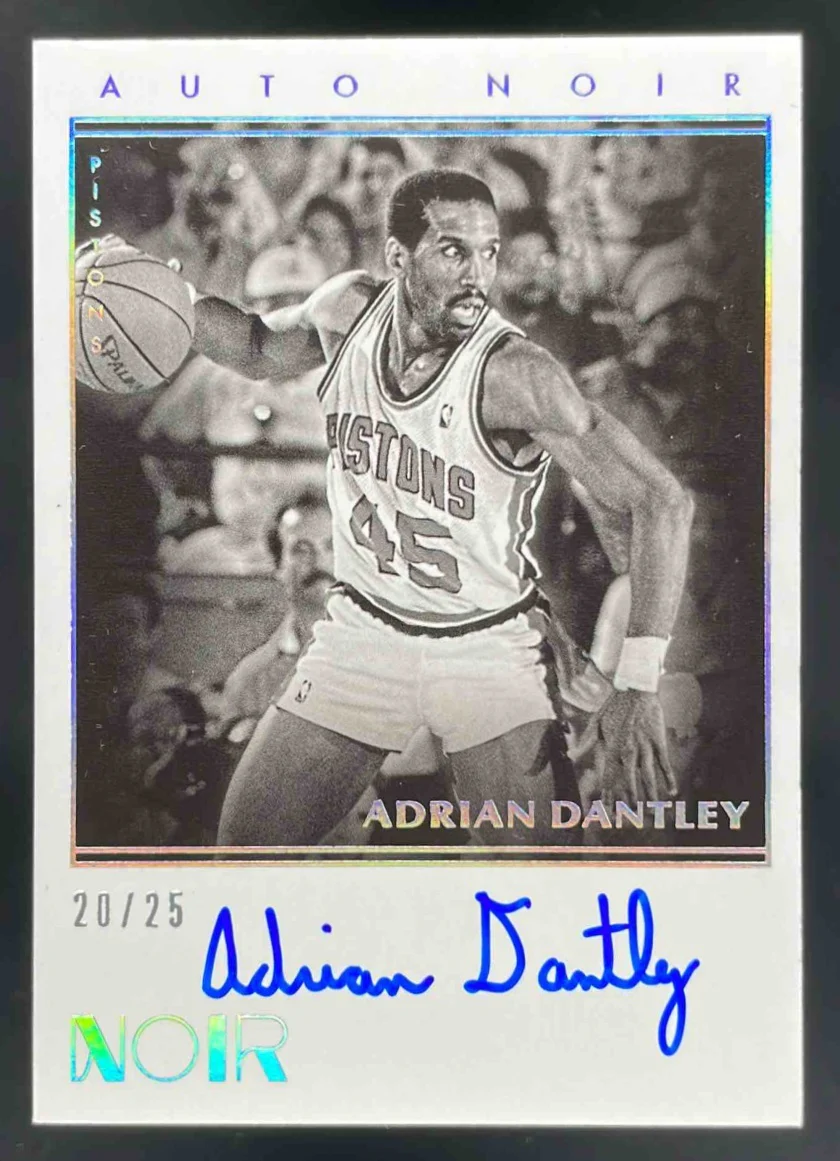 2019-20 Panini Noir Auto Noir Black and White #NBW-ADA Adrian Dantley Auto /25
