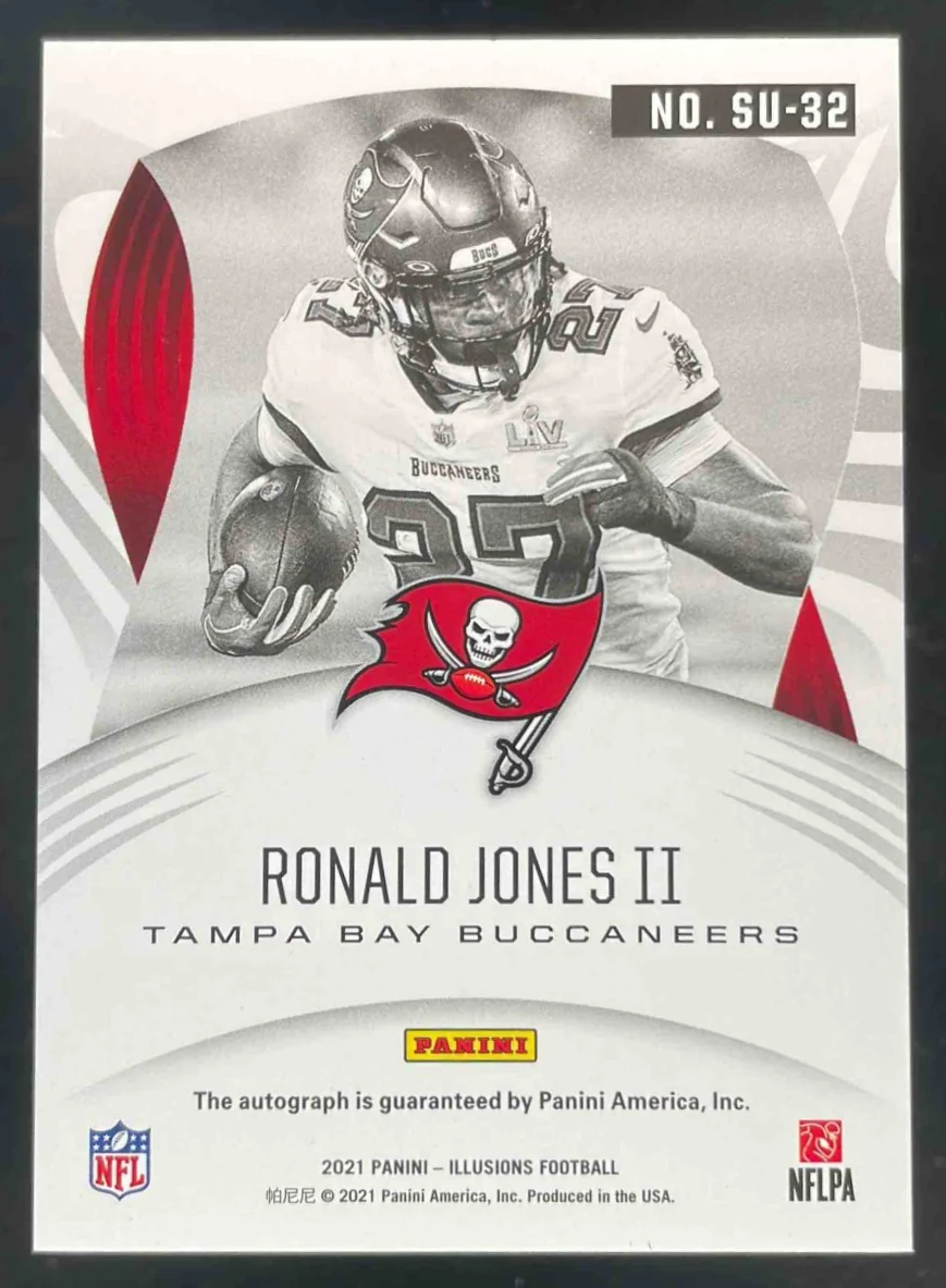 2021 Panini Illusions Superlatives #SU-32 Ronald Jones II Auto /99 - Image 2