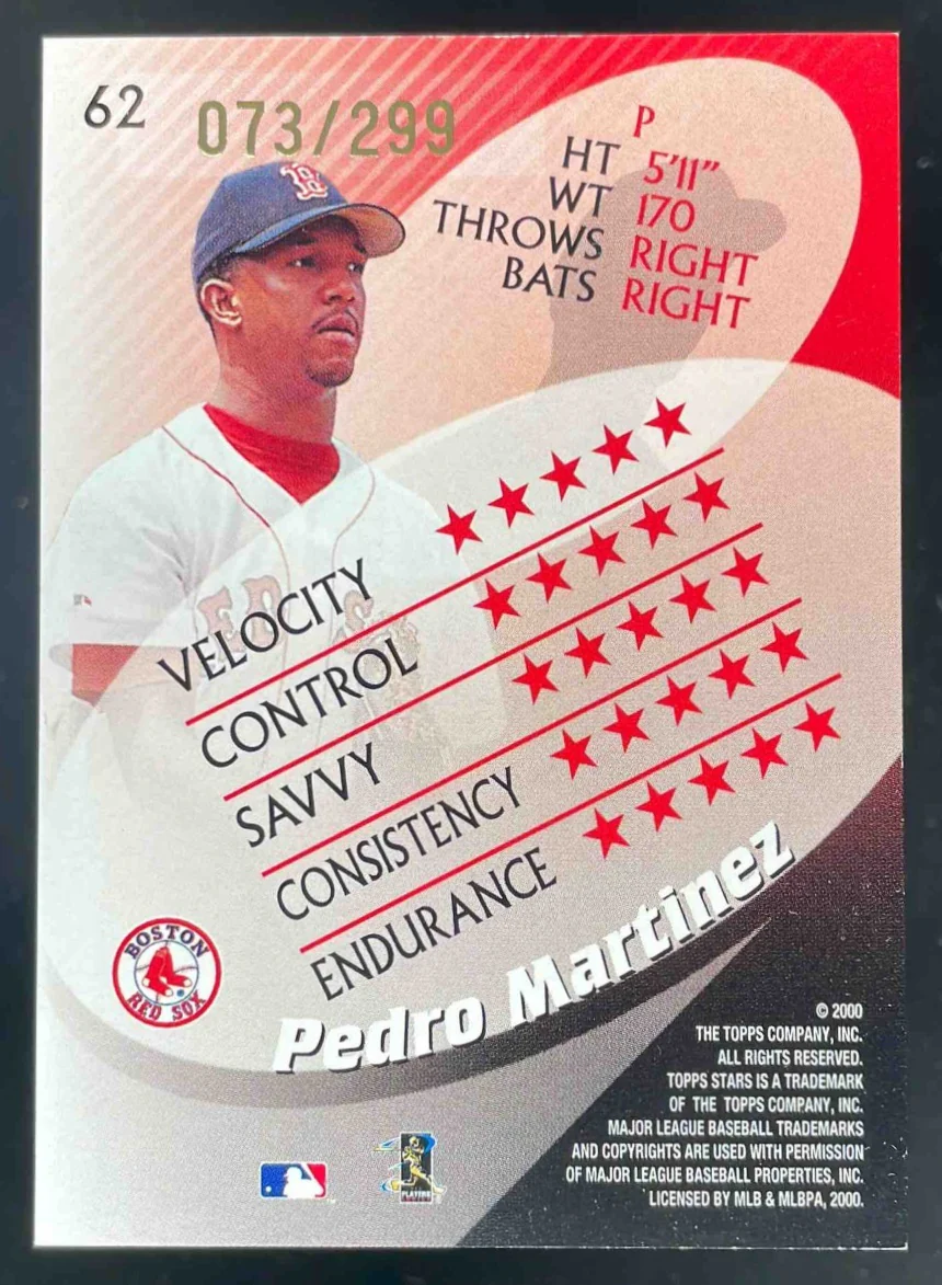 2000 Topps Stars Metallic Blue #62 Pedro Martinez /299 - Image 2