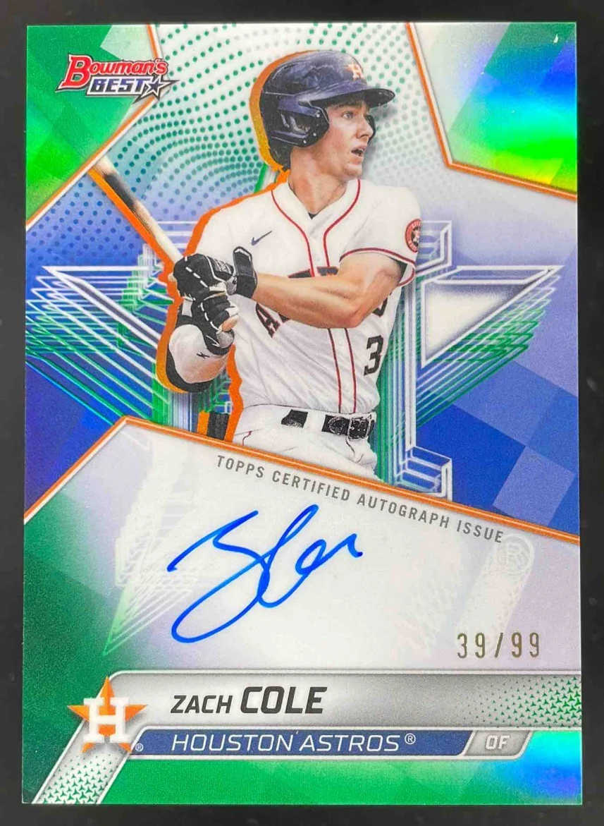 2025 Bowman Bowman's Best of 2025 Green #B25-ZC Zach Cole Auto /99