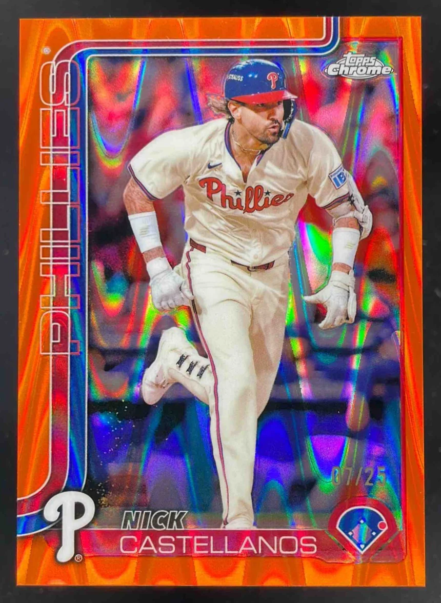 2025 Topps Chrome Orange RayWave Refractor #226 Nick Castellanos /25