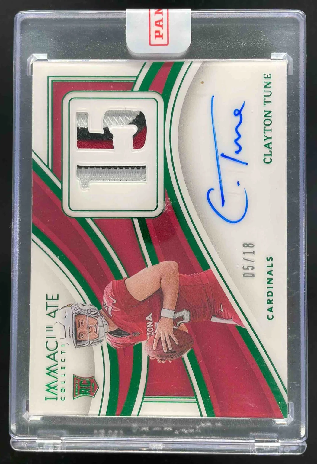 2023 Immaculate Collection Numbers Rookie Patch Emerald Clayton Tune Auto /18