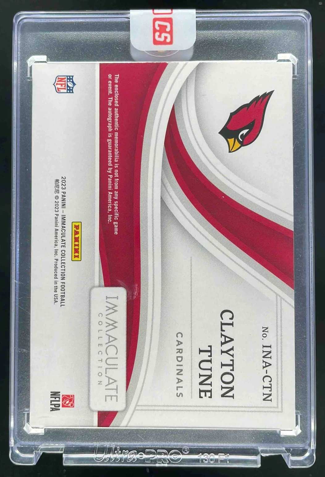 2023 Immaculate Collection Numbers Rookie Patch Emerald Clayton Tune Auto /18 - Image 2
