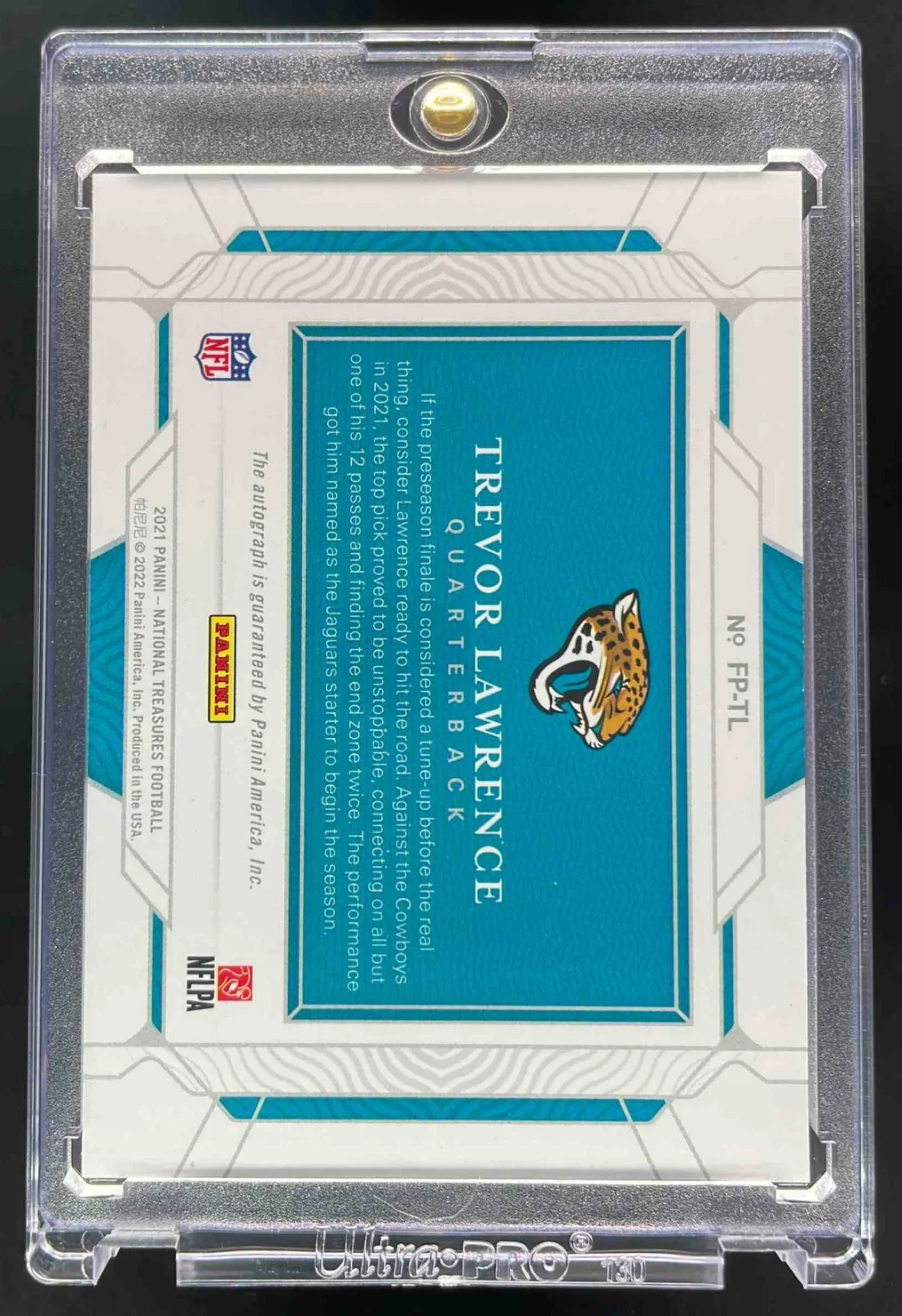 2021 National Treasures Field Pass Holo Silver Trevor Lawrence RC Auto /10 - Image 2