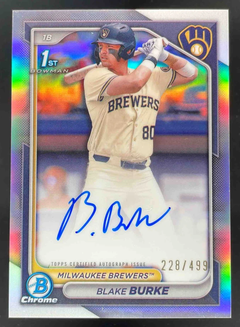 2024 Bowman Draft Chrome Prospect Refractor #CPA-BB Blake Burke RC Auto /499