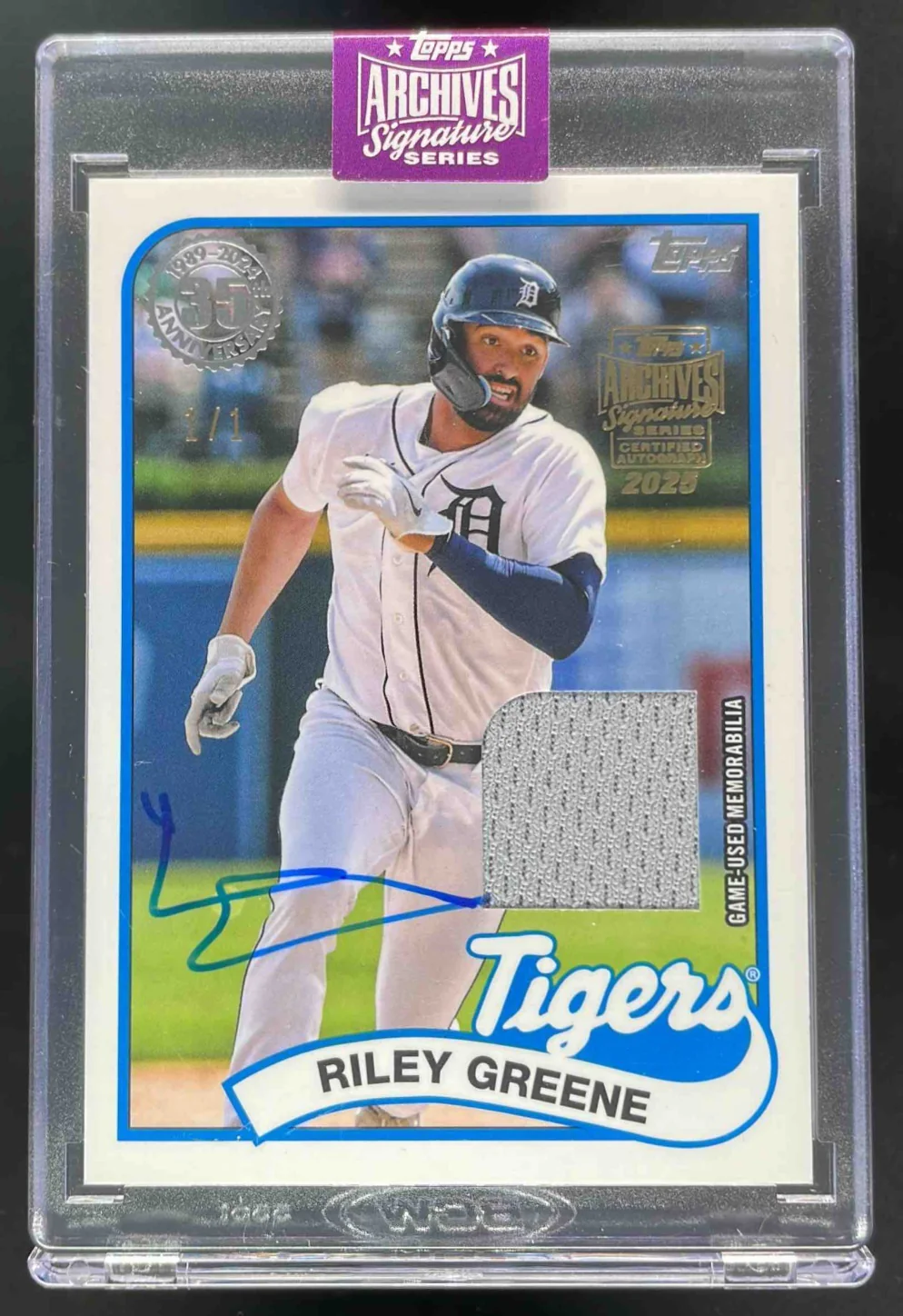 2025 Topps Archives Signature Series Autograph Riley Greene Auto 1/1