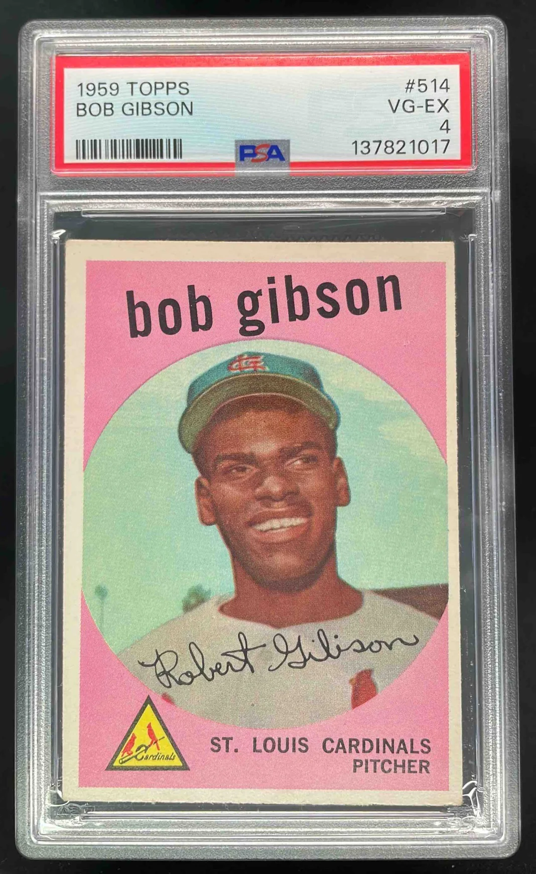 1959 Topps #514 Bob Gibson RC PSA 4