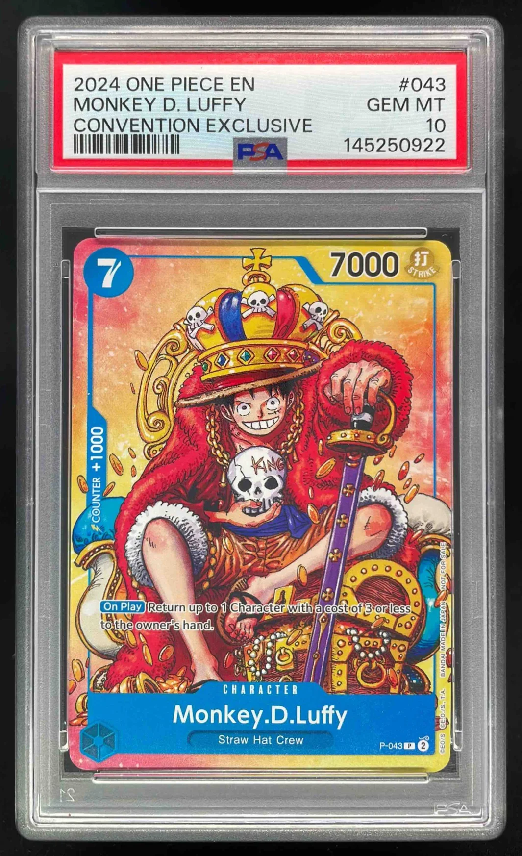 2024 One Piece EN Convention Exclusive #043 Monkey D Luffy PSA 10