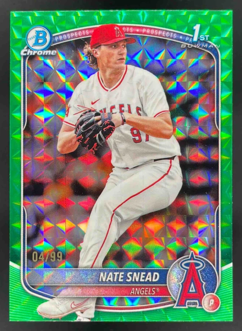 2025 Bowman Draft Chrome Green Geometric Refractor #BDC-38 Nate Snead RC /99
