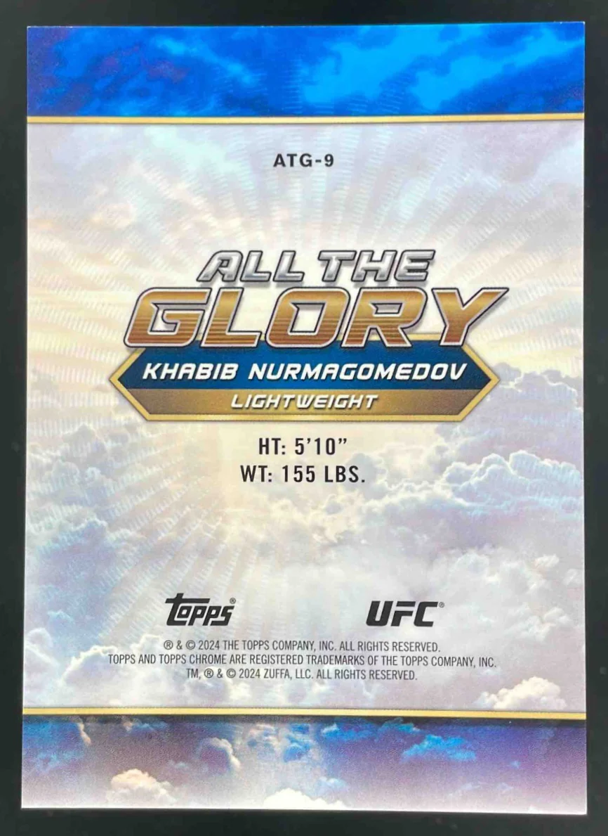 2024 Topps Chrome UFC All the Glory #ATG-9 Khabib Nurmagomedov - Image 2