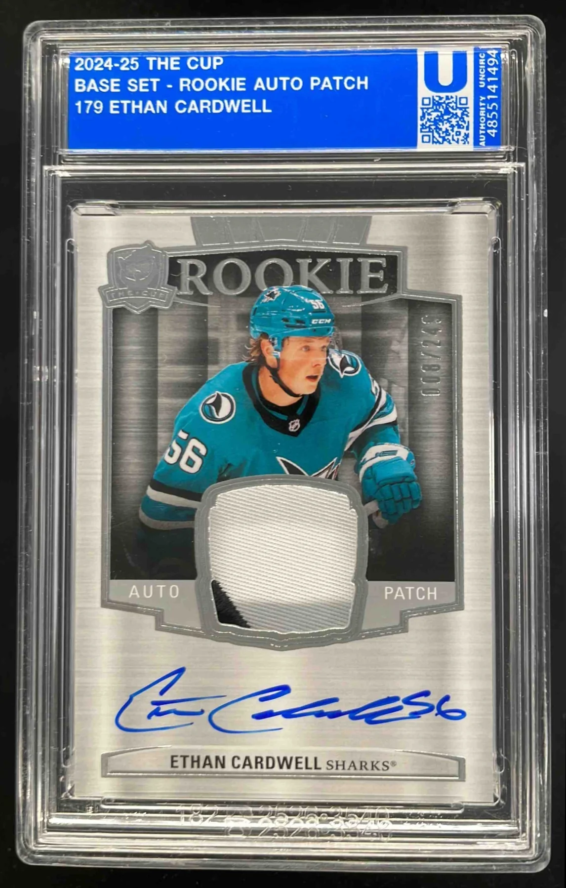2024-25 Upper Deck The Cup #179 Ethan Cardwell Rookie Patch Auto /249