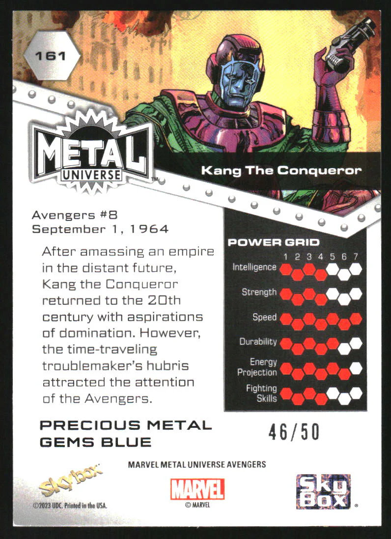 2024 SkyBox Marvel Metal Universe Precious Gems Blue Kang The Conquerer /50 - Image 2