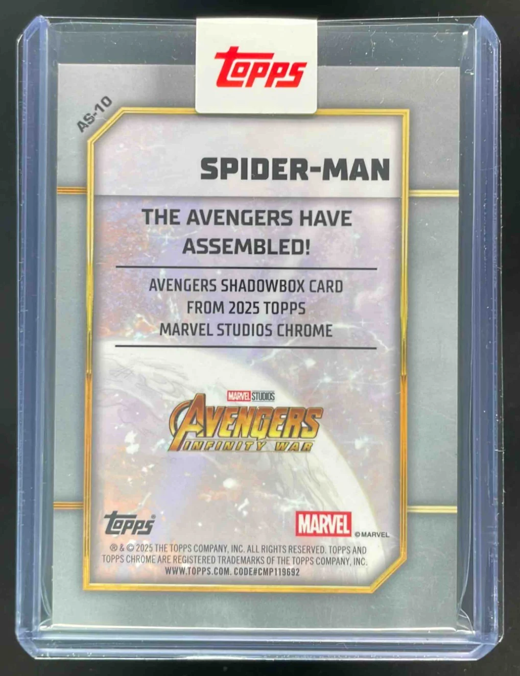2025 Topps Chrome Marvel Studios Avengers Shadowbox #AS-10 Spider-Man - Image 2