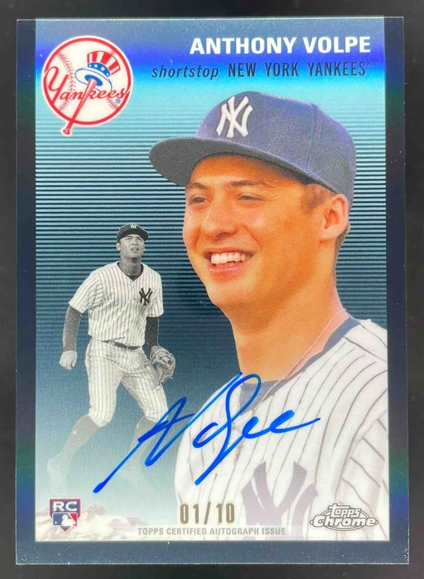 2023 Topps Chrome Platinum Anniversary Black #CPA-AV Anthony Volpe RC Auto /10