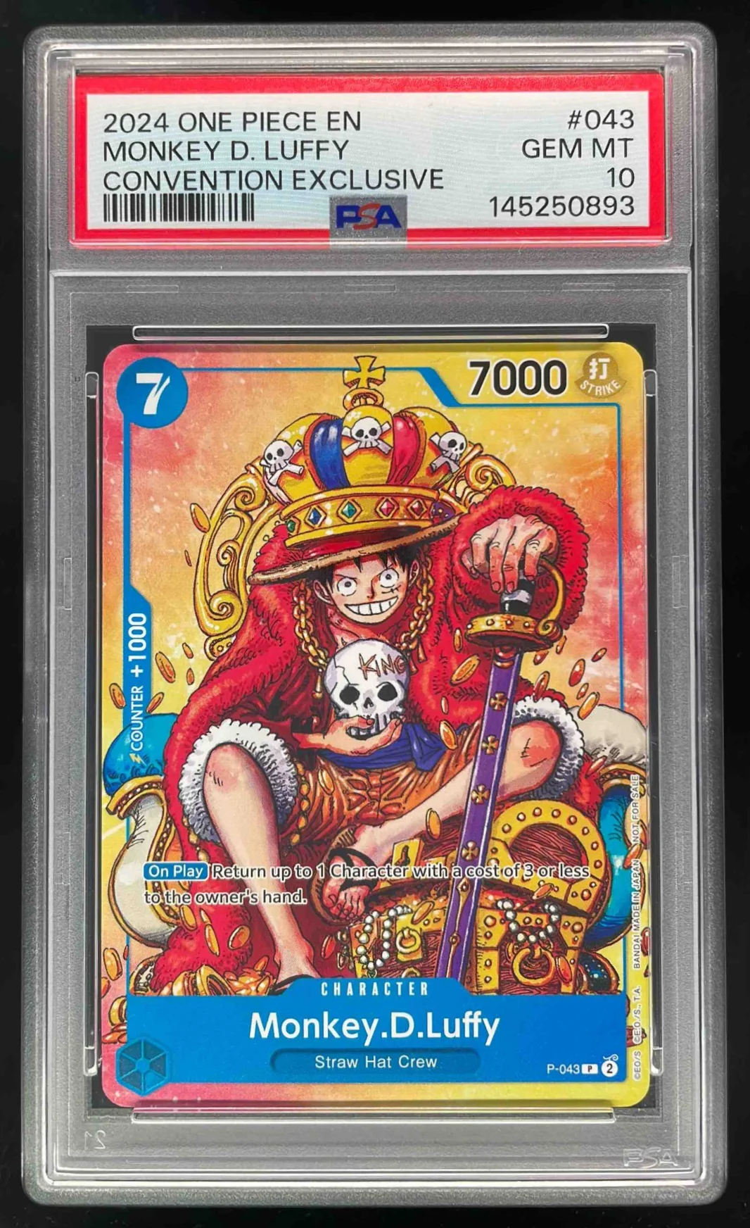2024 One Piece EN Convention Exclusive #043 Monkey D Luffy PSA 10