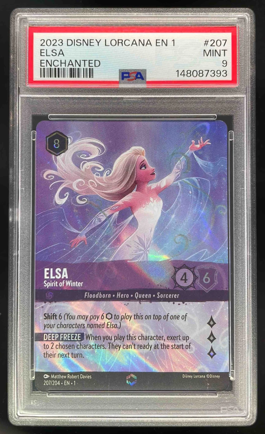 2023 Disney Lorcana EN 1 #207 Elsa Enchanted PSA 9