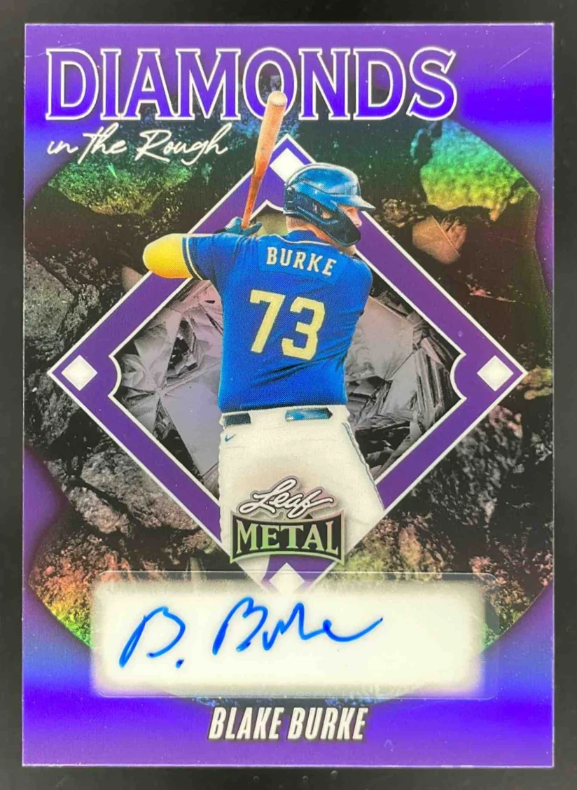 2025 Leaf Metal Diamond in the Rough Prismatic Purple #BB1 Blake Burke Auto /10