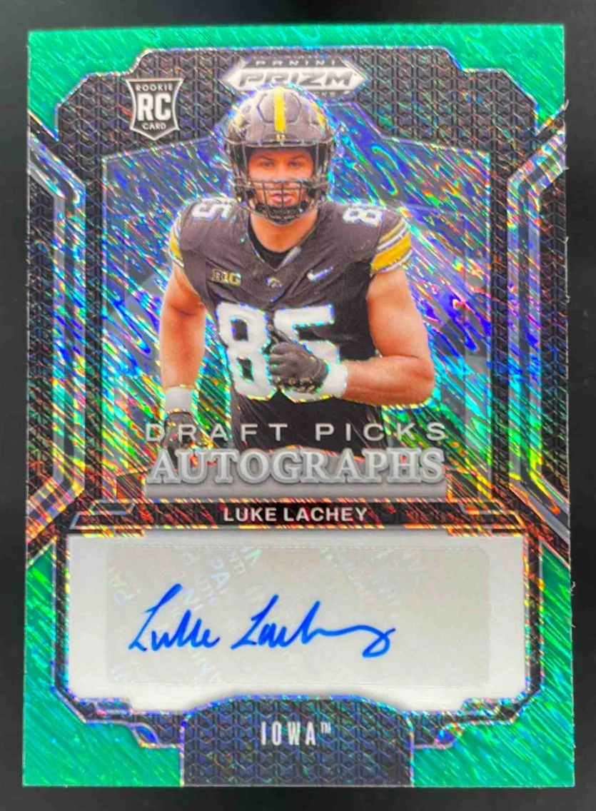 2025 Prizm Draft Picks Green Shimmer Prizm #DPA-LLY Luke Lachey Auto /8