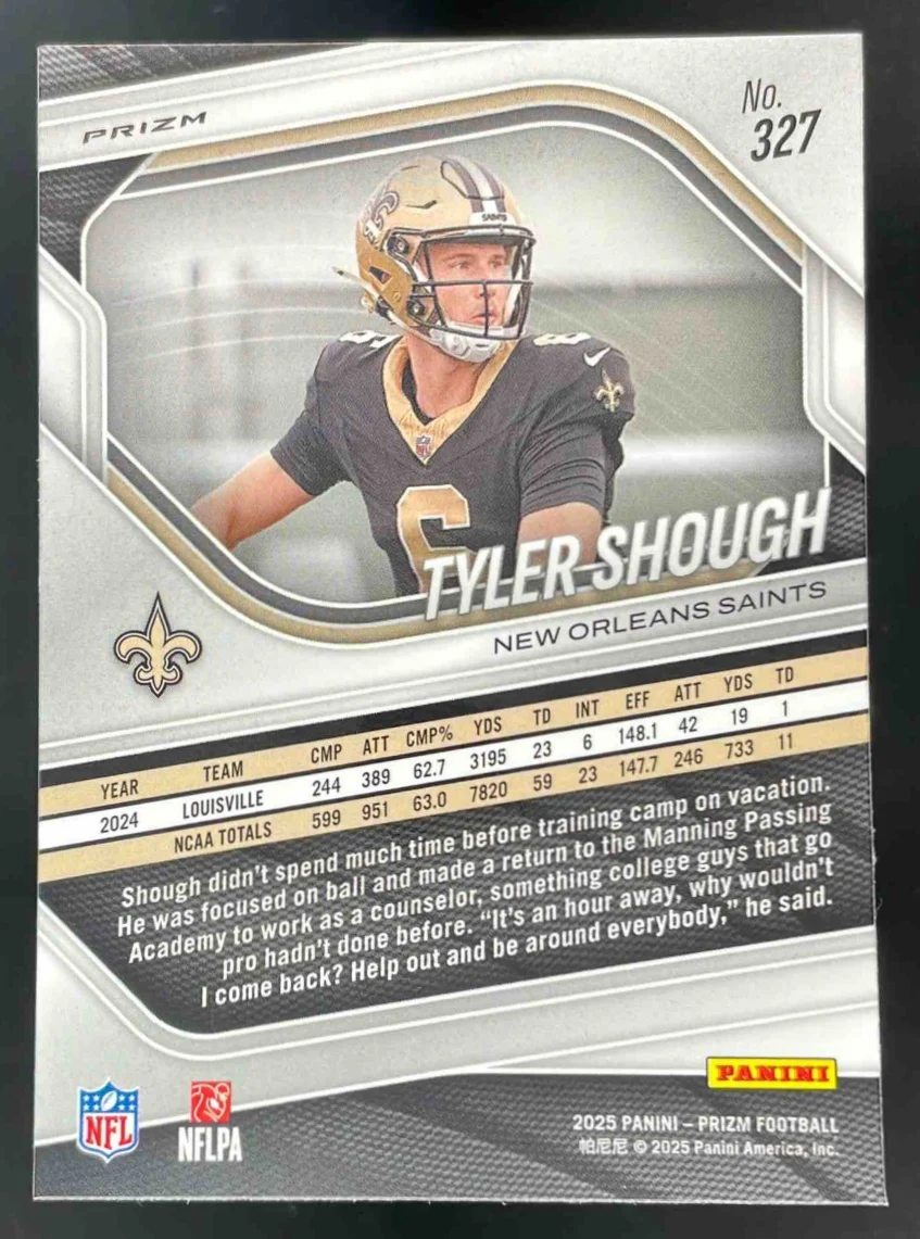 2025 Panini Prizm Lazer Prizm #327 Tyler Shough RC - Image 2