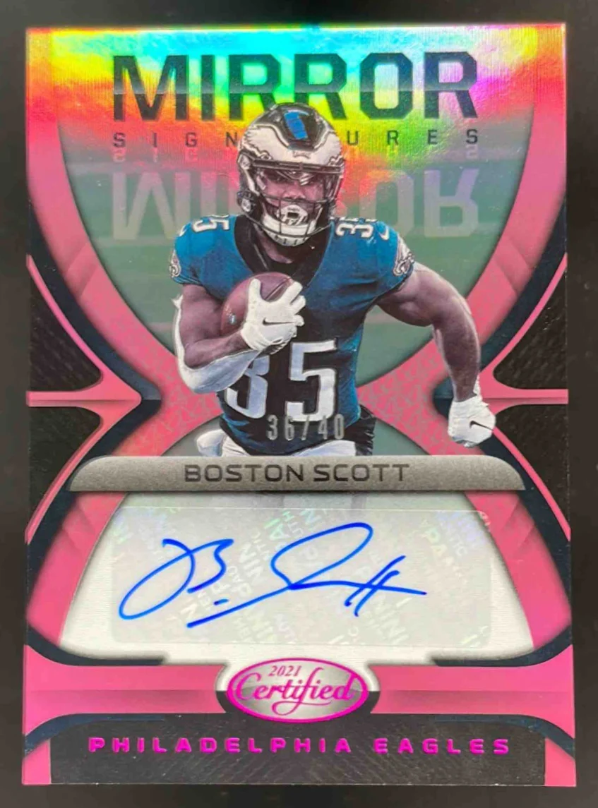 2021 Certified Mirror Signatures Pink #MS-BS Boston Scott Auto /40