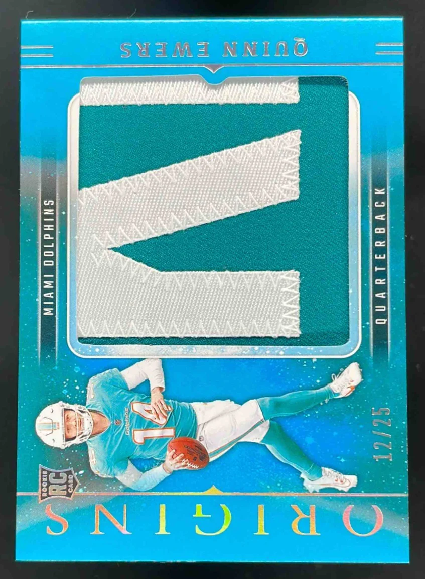 2025 Panini Origins Rookie Jumbo Jersey Turquoise #RJY-QES Quinn Ewers RC /25