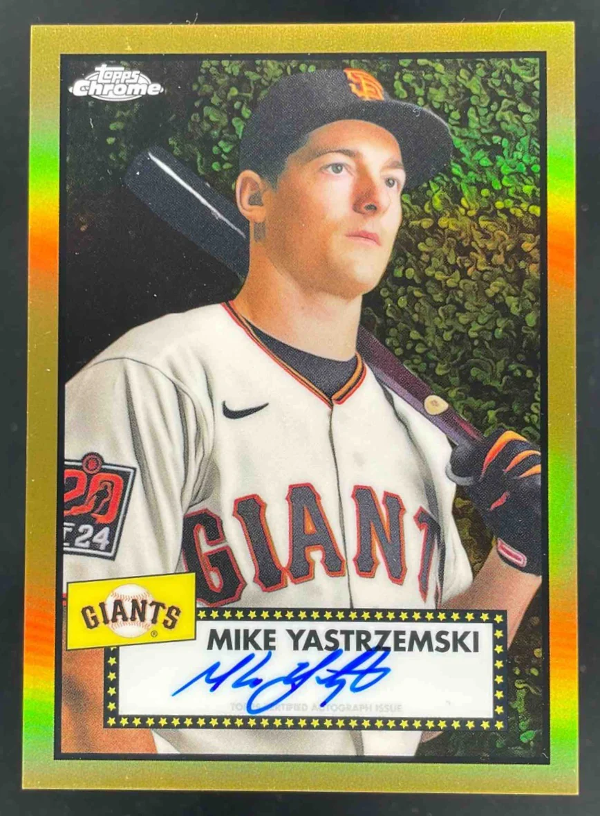 2021 Topps Chrome Platinum Anniversary Gold #PA-MY Mike Yastrzemski Auto /50