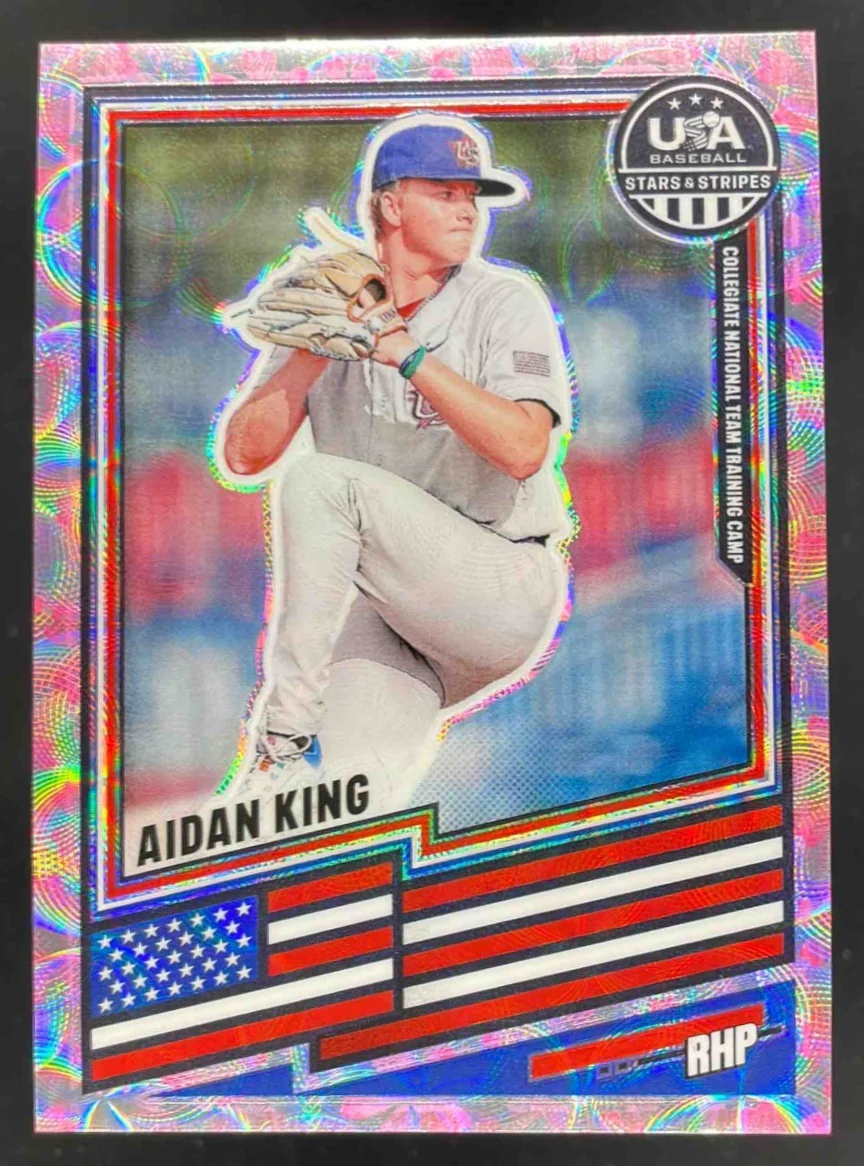 2026 Panini Stars and Stripes Prizm Cherry Blossom Prizm #190 Aidan King /20