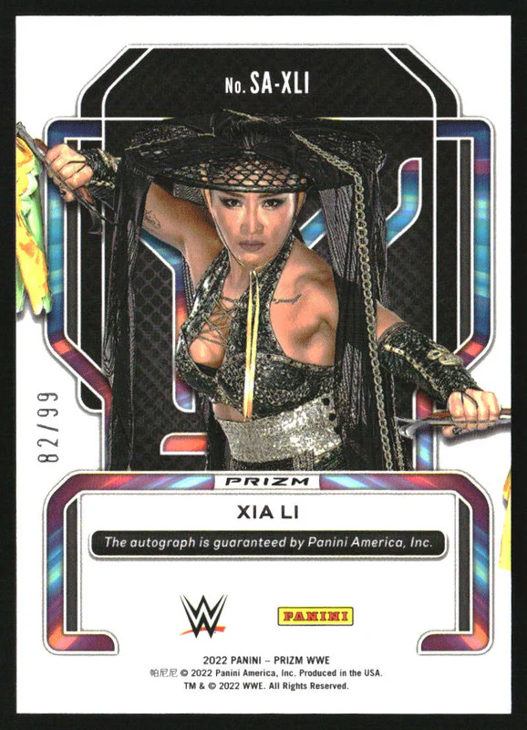 2022 Panini Prizm WWE Superstar Autographs Prizms Red #SAXLI Xia Li Auto /99 - Image 2