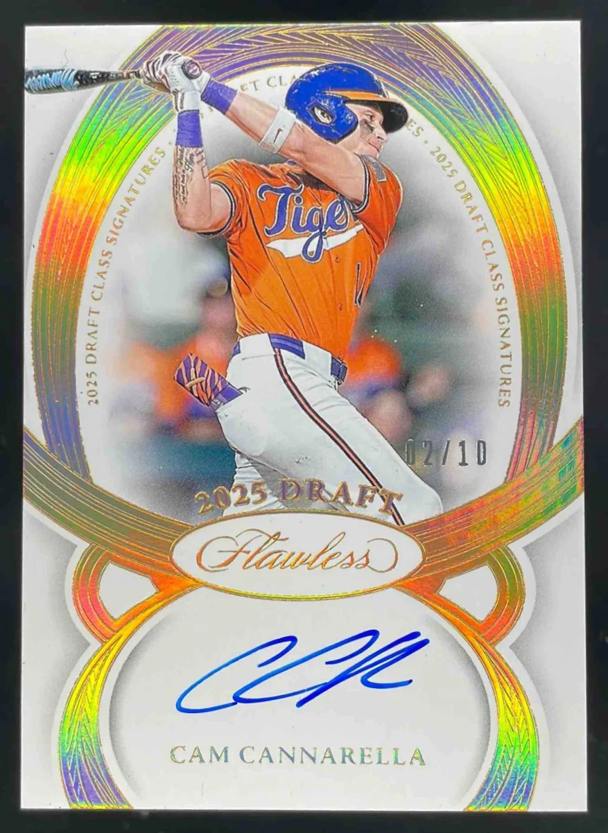 2025 Panini Flawless 2025 Draft Class Signatures Gold #5 Cam Cannarella Auto /10