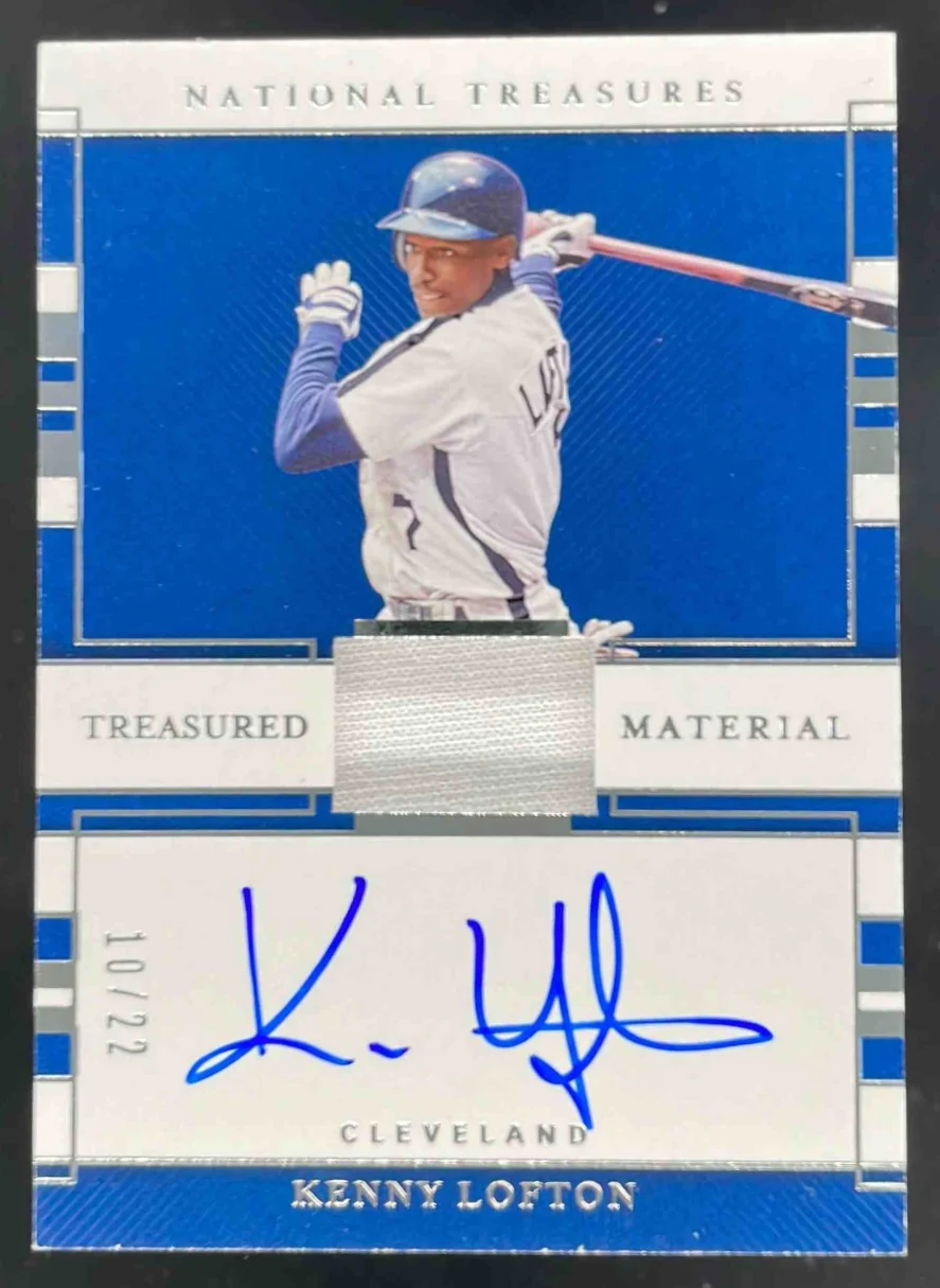 2020 National Treasures Treasured Material #TMS-KL Kenny Lofton Auto /22
