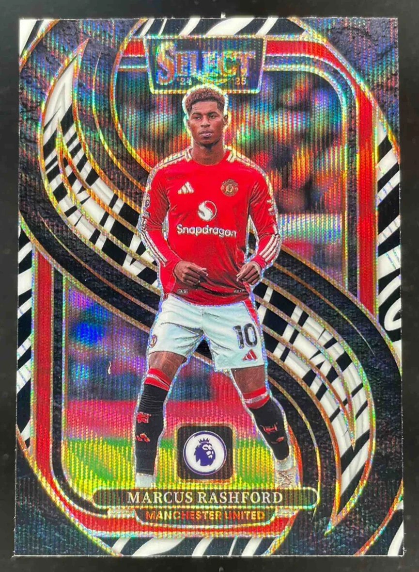 2024-25 Panini Select Premier League Mezzanine Zebra #200 Marcus Rashford