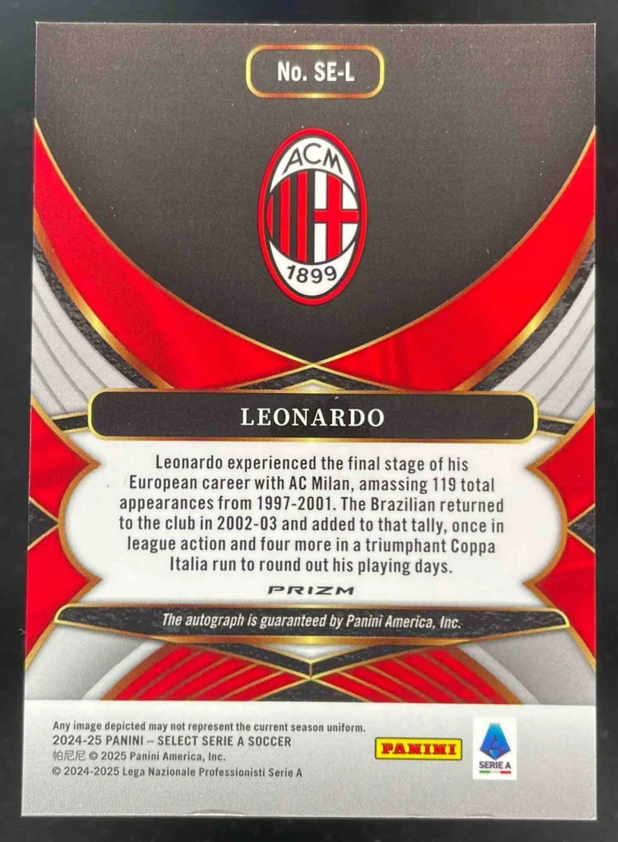 2024-25 Panini Select Serie A Select Signatures #SE-L Leonardo Auto - Image 2