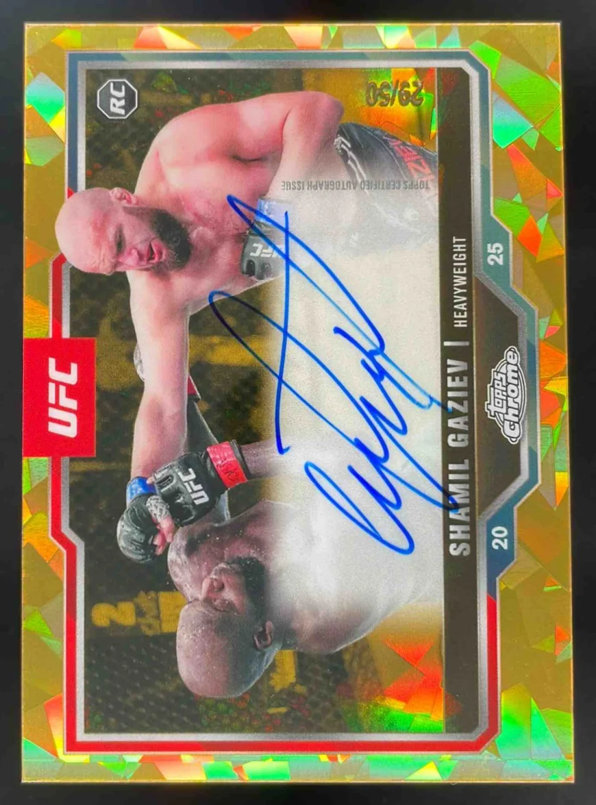 2025 Topps UFC Chrome Sapphire Rookie Gold #CRA-SG Shamil Gaziev RC Auto /50
