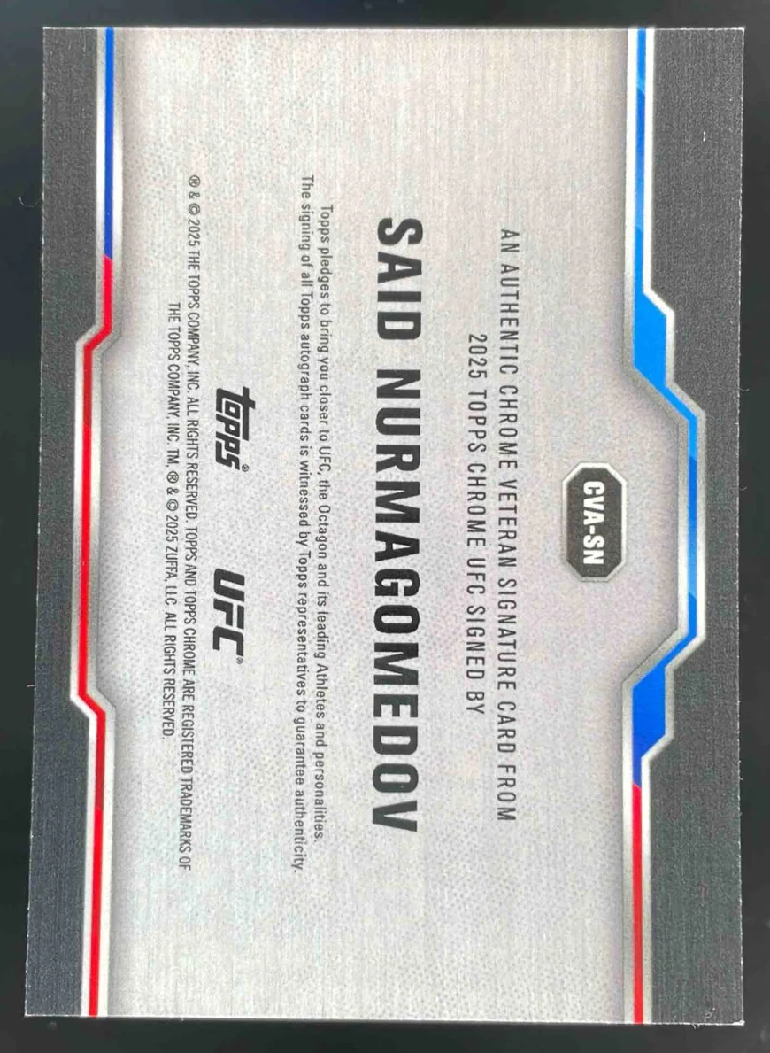 2025 Topps UFC Chrome Sapphire Veteran Autographs #CVA-SN Said Nurmagomedov Auto - Image 2