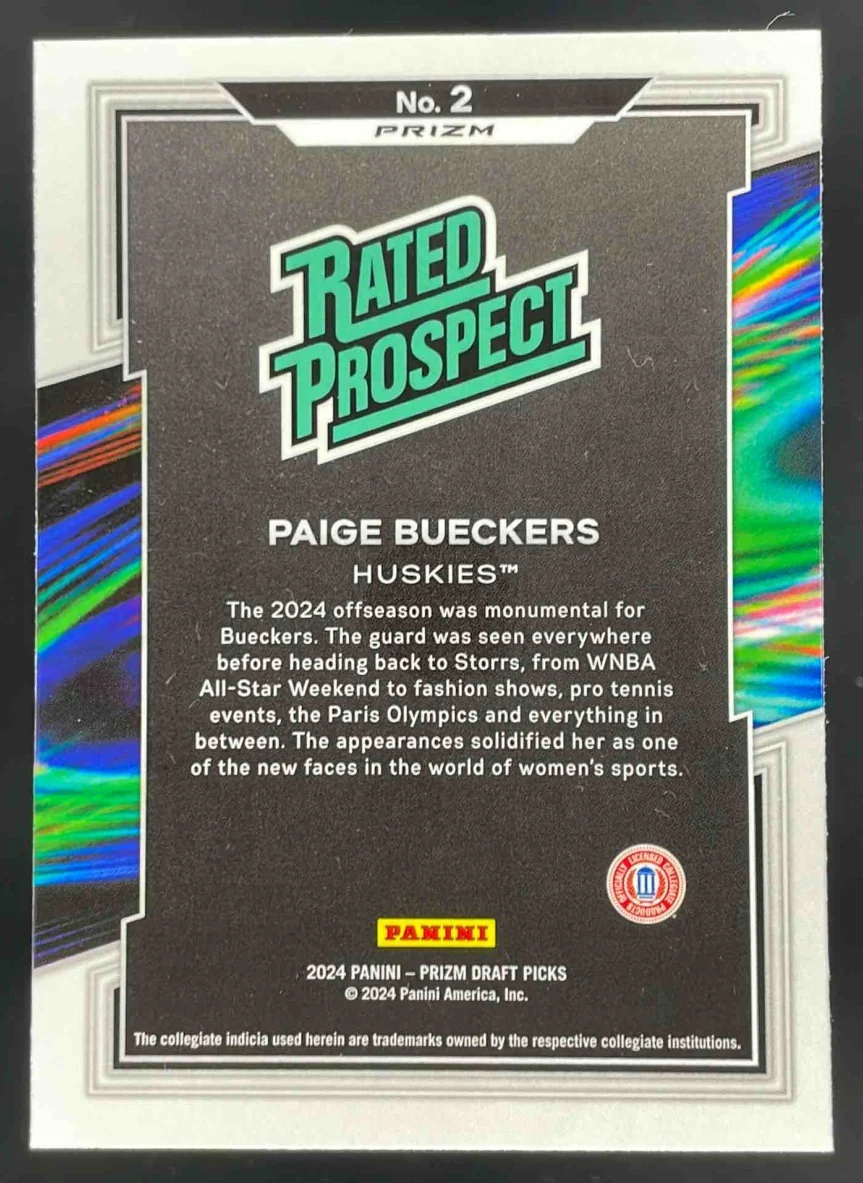 2024 Prizm Draft Picks Collegiate Rated Purple Wave Prizm #2 Paige Bueckers - Image 2
