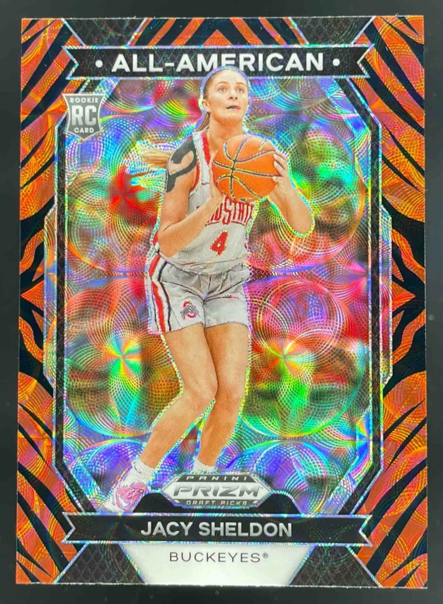 2024 Prizm Draft Picks Collegiate All American Tiger Stripe #16 Jacy Sheldon