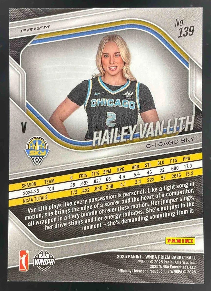 2025 Panini WNBA Prizm Checkerboard Prizm #139 Hailey Van Lith - Image 2