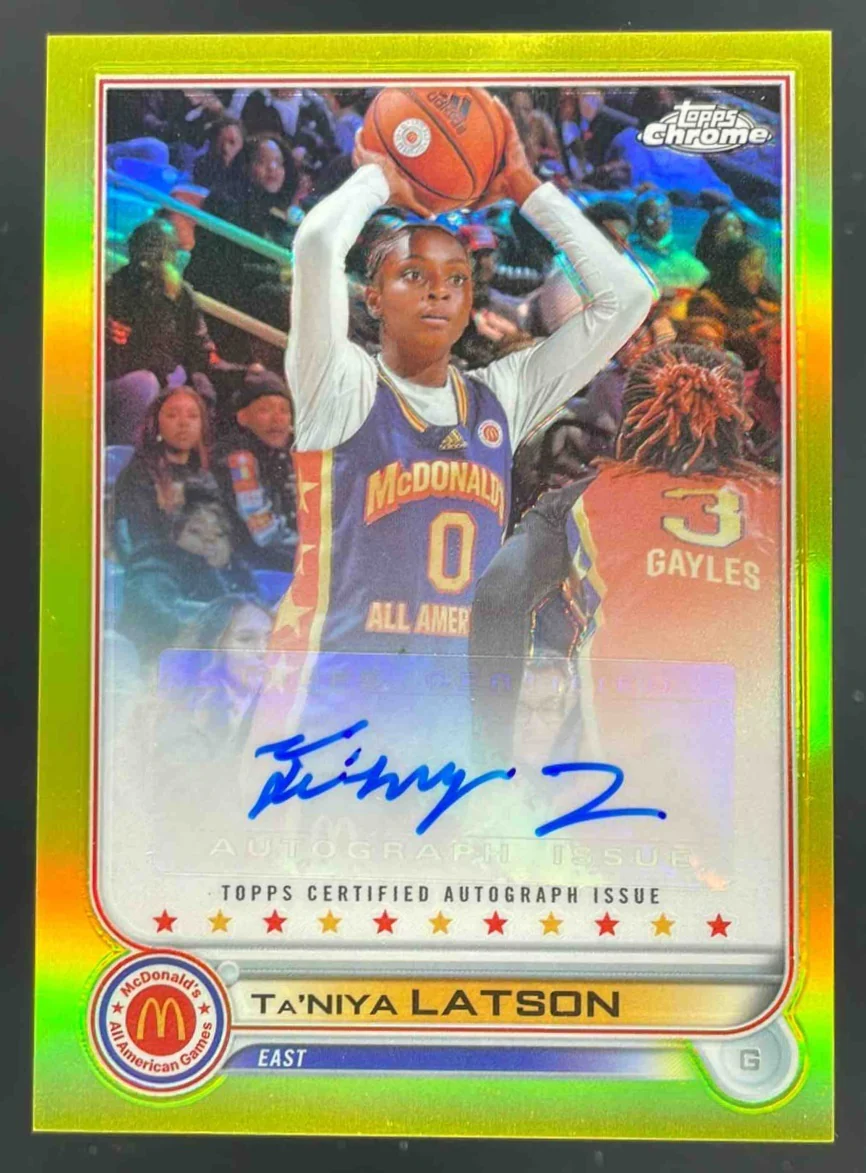 2022 Topps Chrome McDonald's All American Yellow #CA-TL Ta Niya Latson Auto /75