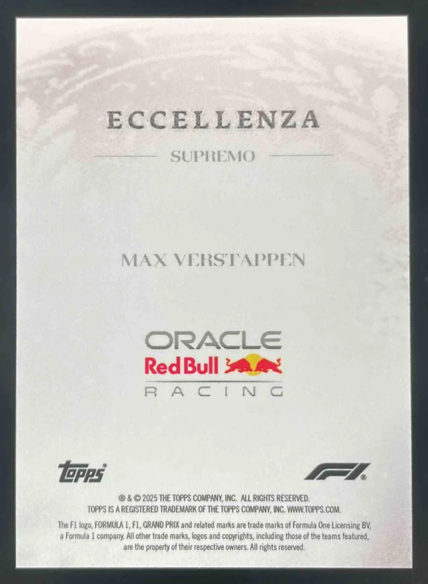 2025 Topps Eccellenza Orange Max Verstappen /25 - Image 2