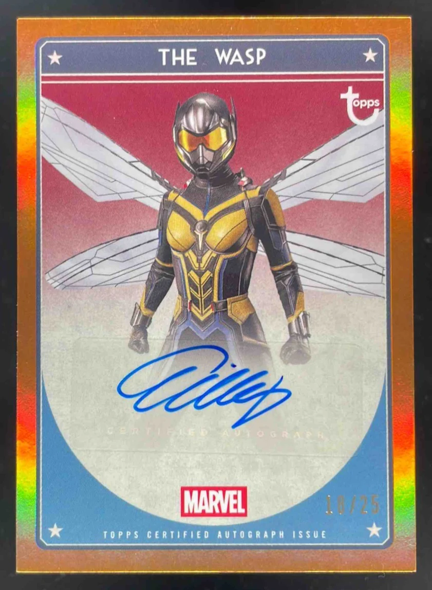 2026 Topps Marvel Captain America MCU Orange Evangeline Lilly The Wasp Auto /25