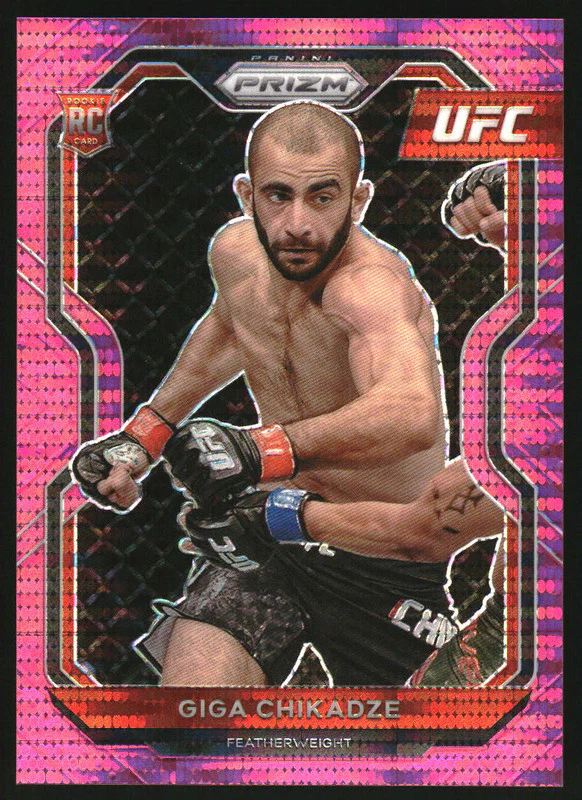 2021 Panini Prizm UFC Prizms Pink Pulsar #72 Giga Chikadze RC /42