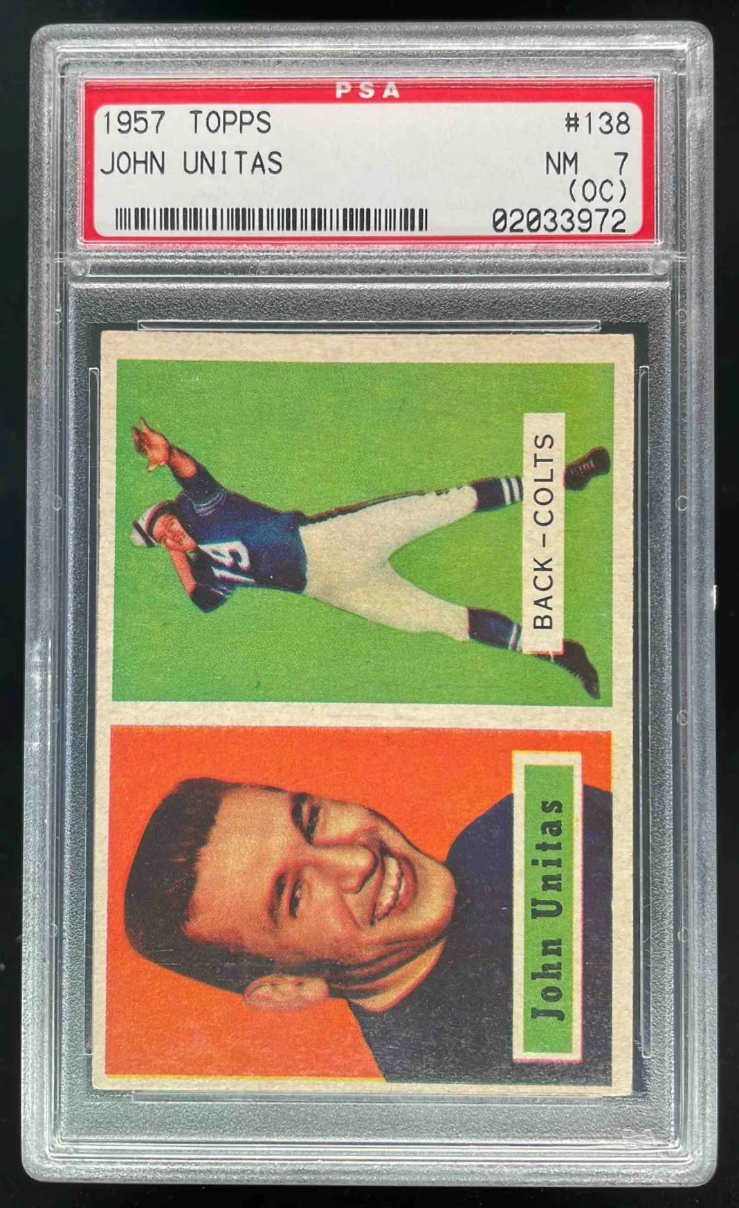 1957 Topps #138 John Unitas RC PSA 7 (OC)